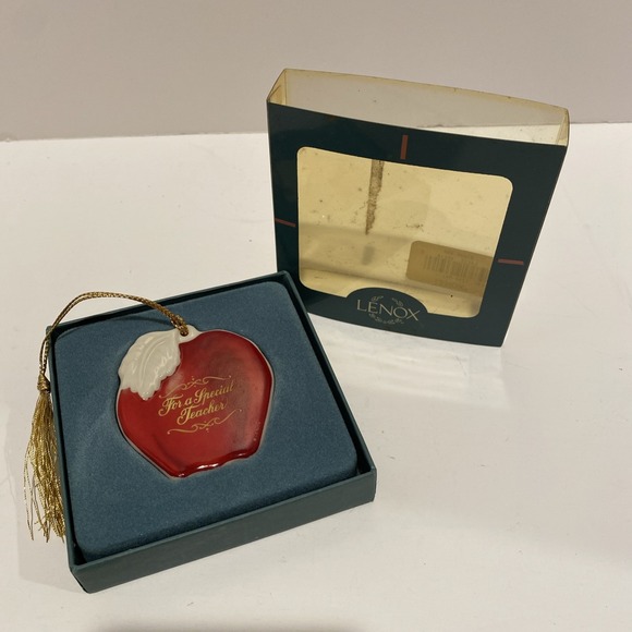 Lenox "For a Special Teacher"‎ Porcelain Apple Christmas Ornament MIB - Picture 1 of 4